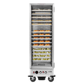 33 in. Commercial Non-Insulated Glass Door Heated Holding/Proofing Cabinet with 36-Pan Capacity in Silver (KM-CHP36-SNGL)